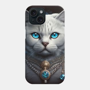 White British Shorthair Cat Art Phone Case