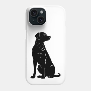 Black labrador silhouette illustration Phone Case