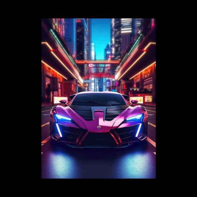 Asian Neon City Sports Car by star trek fanart and more