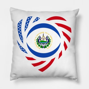 Salvadoran American Multinational Patriot Flag Series (Heart) Pillow