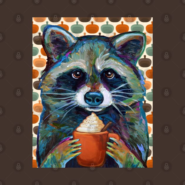 Super Cute Pumpkin Spice Raccoon by RobertPhelpsArt