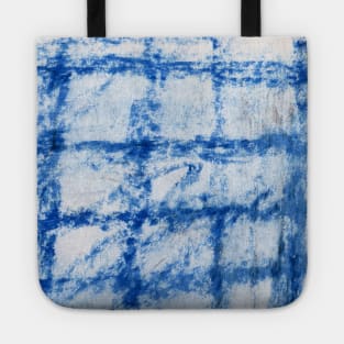 Abstract boho, Scandinavian monochrome background. Blue-white watercolor with marble texture cage. Best for the print, fabric, poster, wallpaper, cover and packaging. Tote