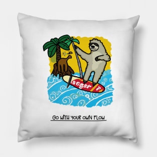 go with your own flow - sloth advice Pillow