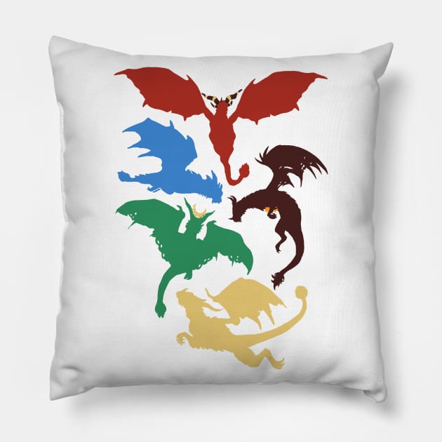 Dragon flights Pillow by Rackham