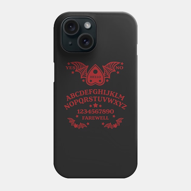 Batwing Planchette Spirit Board - Red Phone Case by AliceQuinn