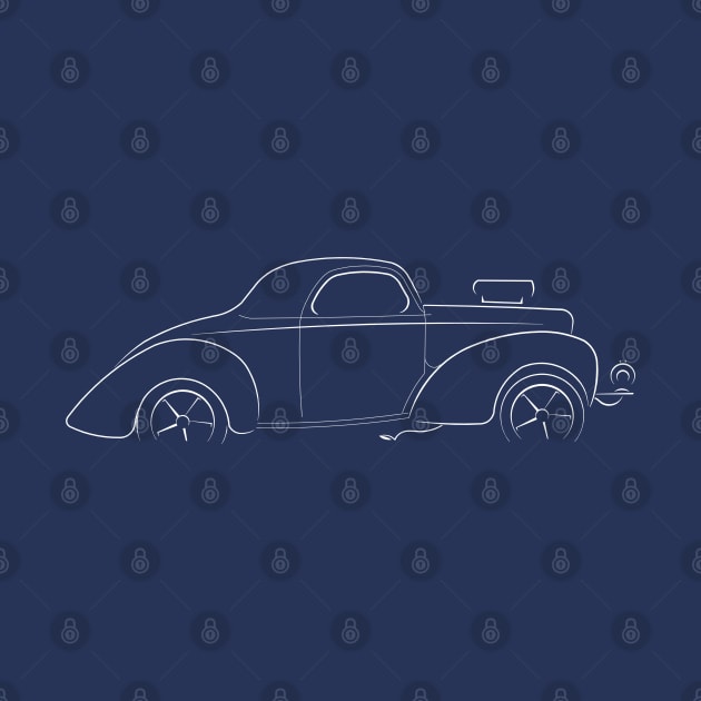 1941 Willys Coupe Gasser - profile stencil, white by mal_photography