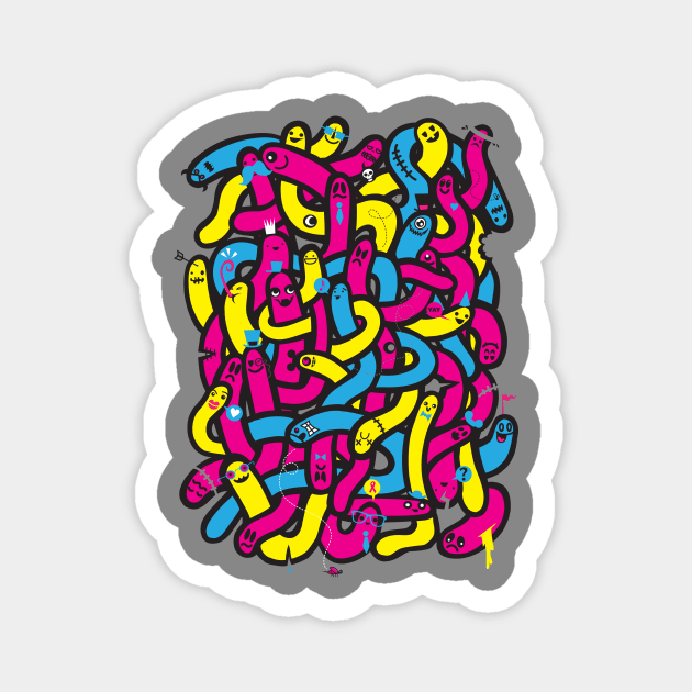 Worm Mess Magnet by wotto