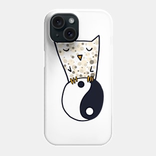 Yin and yang sign with owl Phone Case