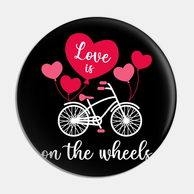 Cycling Love, Cyclist Valentine's day Gift Idea Pin by AS Shirts