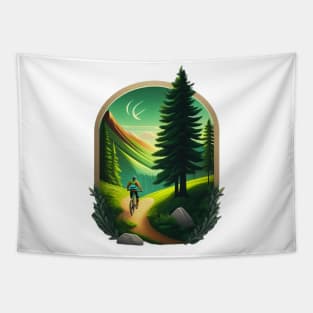 mountain bike forest trail Tapestry