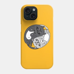 Yin & Yang cats - black & white Phone Case