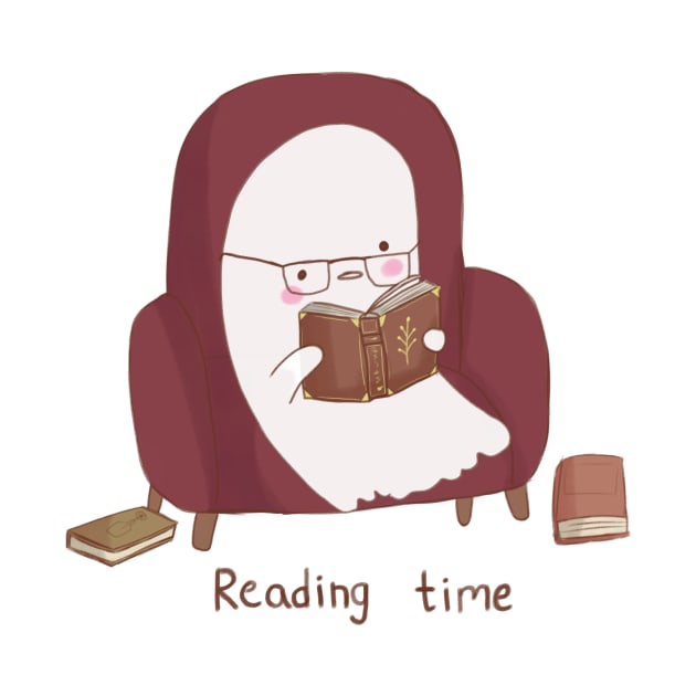 Cute ghost reading by Mayarart