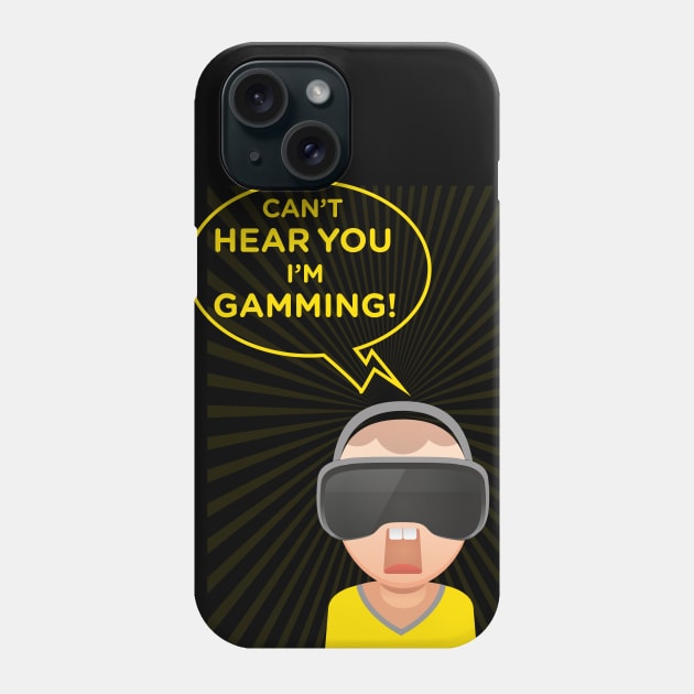 funny headset cant hear you im gaming Phone Case by Pannolinno