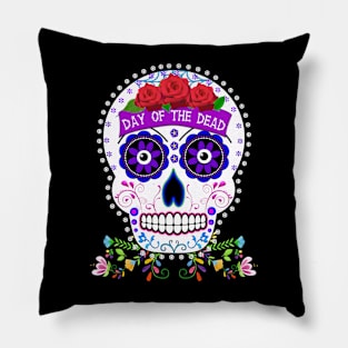 Day of the Dead Mexican Sugar Skull Pillow