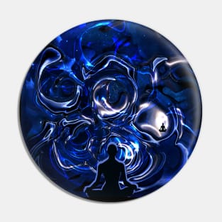 The Blue & Black Meditator -  Abstract Design 2 Pin