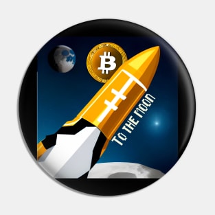 Crypto Liftoff: Bitcoin Rocket To The Moon Pin