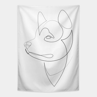 Alaskan Malamute - one line dog Tapestry