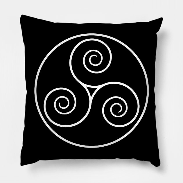 Triscele (white) Pillow by emptyspaceshop