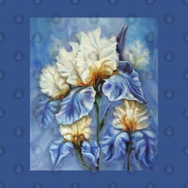 Irises Oil Painting by SPACE ART & NATURE SHIRTS 