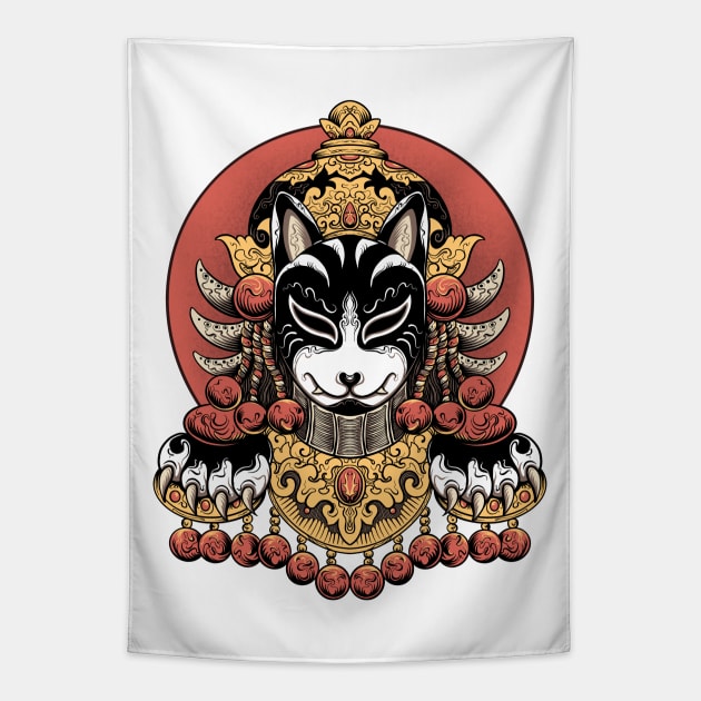 Japanese Mask Tapestry by yudabento