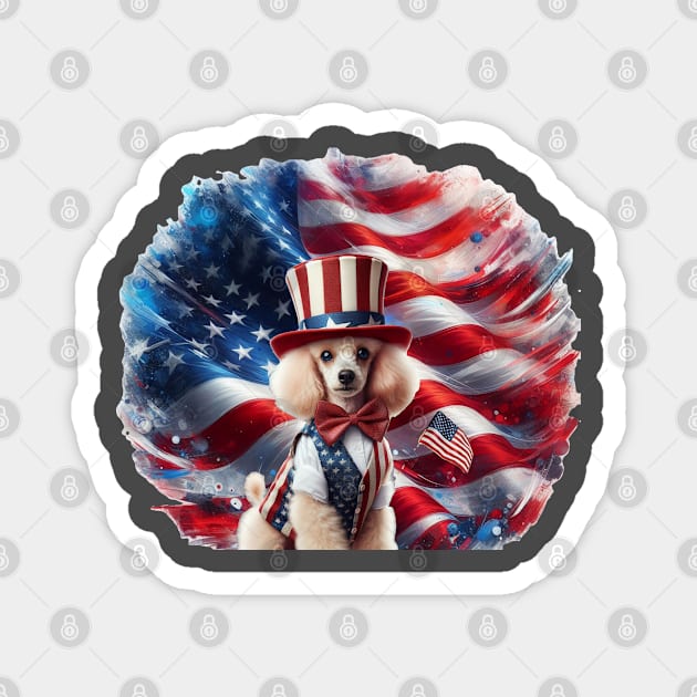 Patriotic Dogs of the United States of America - Poodle Magnet by The Artful Barker