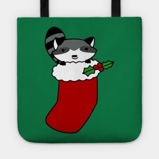 Christmas Stocking Raccoon Tote