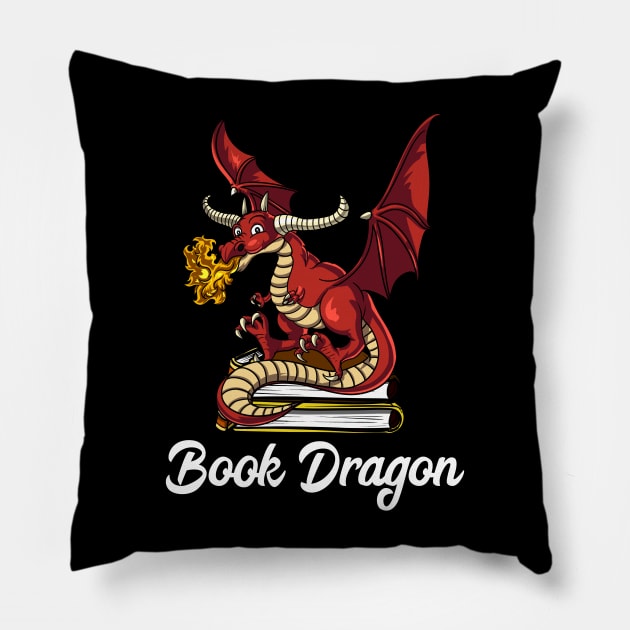 Book Dragon Reading Pillow by underheaven