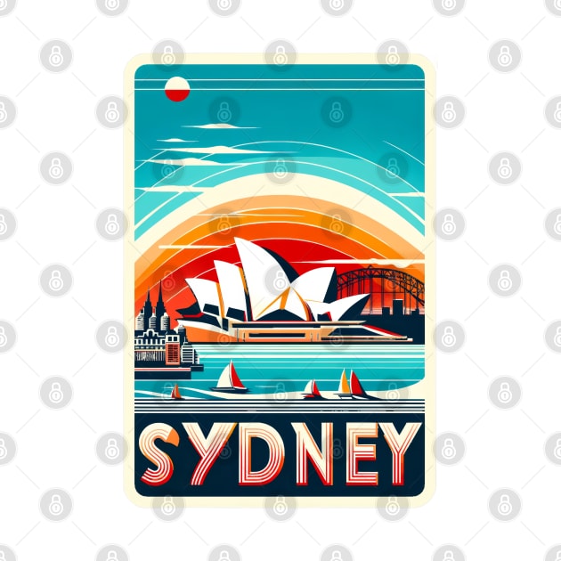 Sydney Australia Vintage Retro Travel Sticker by POD24