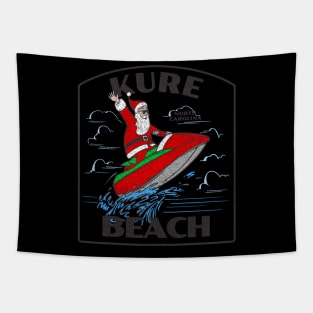 Kure Beach, NC Christmas Vacationing Waterskiing Santa Tapestry