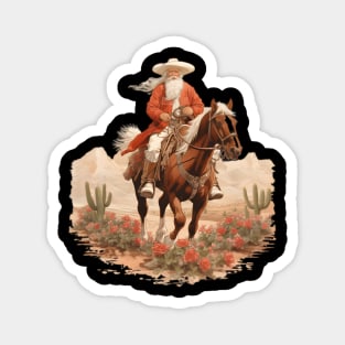 Western Christmas Santa Cowboy Magnet