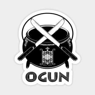 Ogun Veve Cauldron and Crossed Machetes Magnet