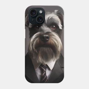 Miniature Schnauzer Dog in Suit Phone Case
