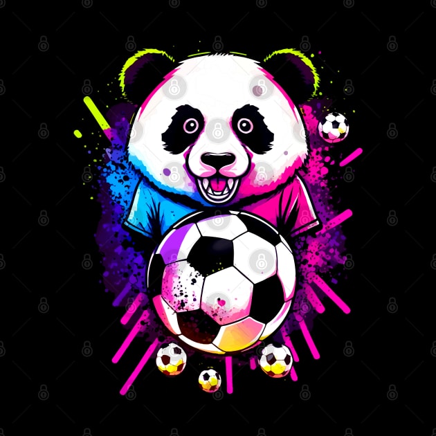 Soccer Panda - Soccer Futball Football - Graphiti Art Graphic Paint by MaystarUniverse