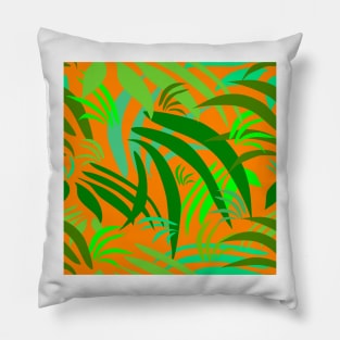 Fronds on Orange Repeat 5748 Pillow