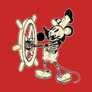 Classic Steamboat Willie Skull T-Shirt