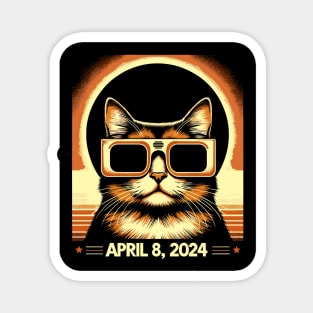 Cat in Eclipse Glasses Totality 2024 Total Solar Eclipse Magnet