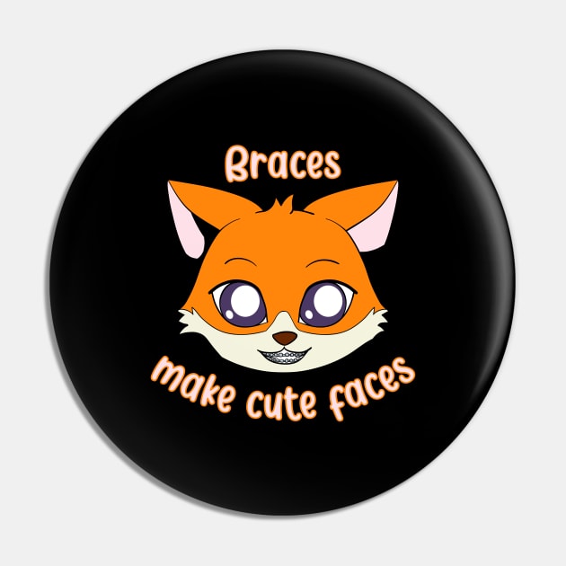 Fox - Braces make cute faces Pin by Modern Medieval Design