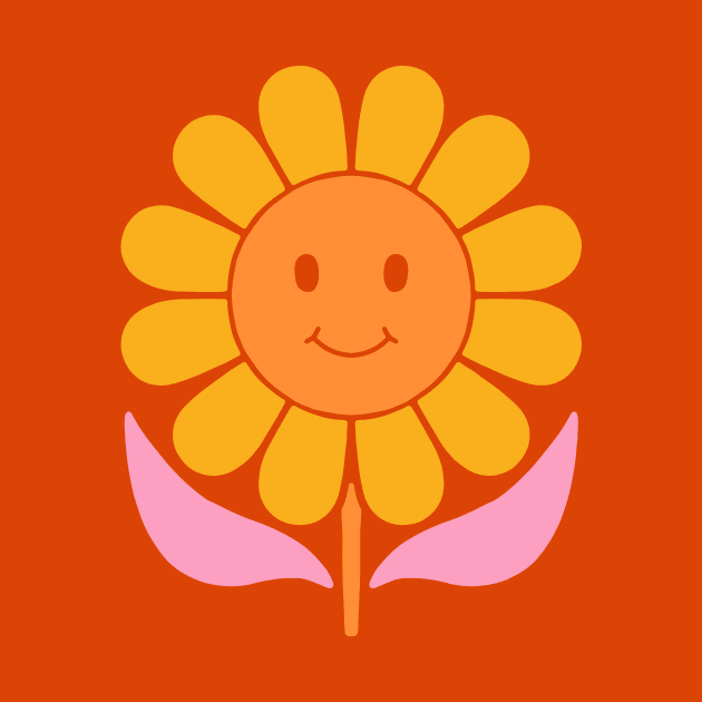 Retro Smiley Flower by JunkyDotCom