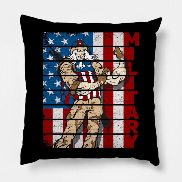 Uncle Sam Military Strength USA Pillow by RadStar