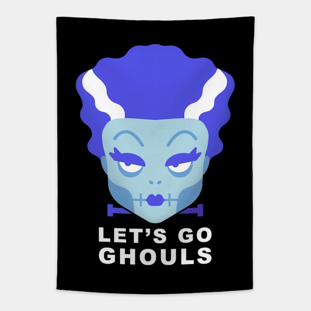 Bride of Frankenstein Lets go Ghouls Tapestry by amylouisebaker