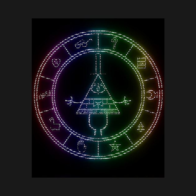 gravity falls Bill cipher wheel coloured by Rebellion10