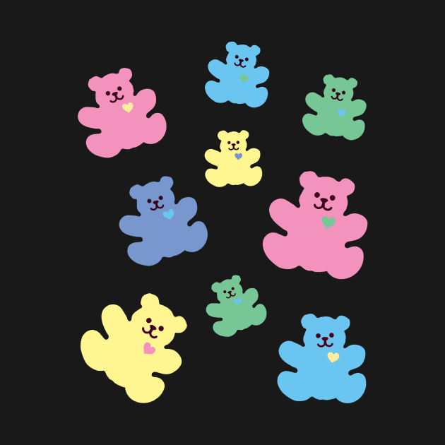 pastel mini bears by daisydebby