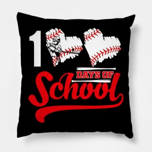 Baseball Hearts 100 Days of School Baseball Lovers Student Teacher Pillow