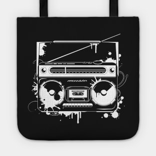 Ghettoblaster graffiti white motif Tote