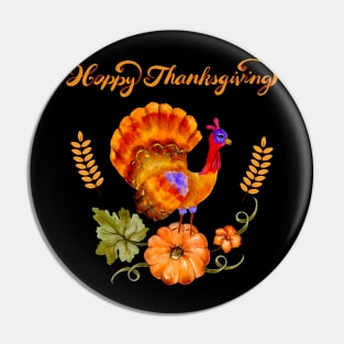 Happy Thanksgiving day retro style design Pin