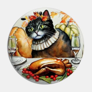 Thanksgiving Celebrations Cat Pin