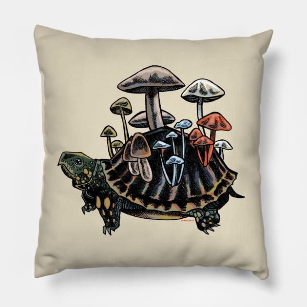 Mushroom Turtle Pillow by Penciltucky