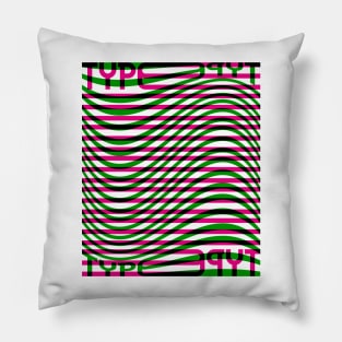 Type Wave (Magenta Green Black) Pillow