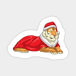 Tiger Christmas Santa hat Magnet