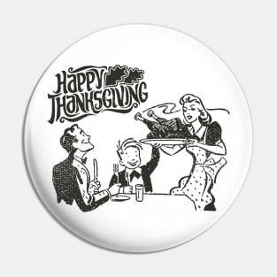 Happy Retro Thanksgiving Pin